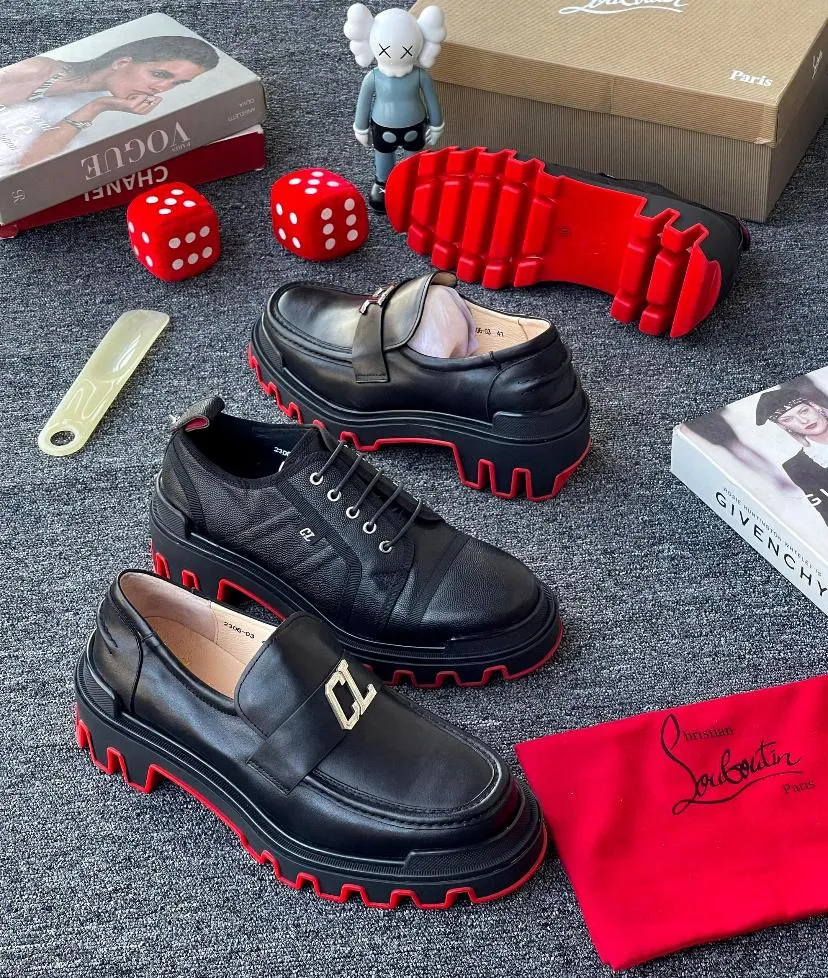 CHRISTIAN LOUBOTIN LACE SHOE AND LOAFERS