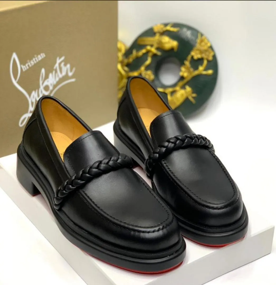 CHRISTIAN LOUBOTIN LEATHER RIBBED