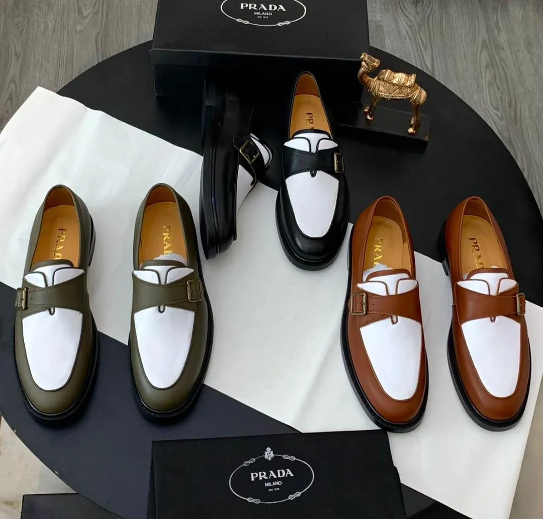 PRADA BUCKLED LOAFERS THREE COLOURS