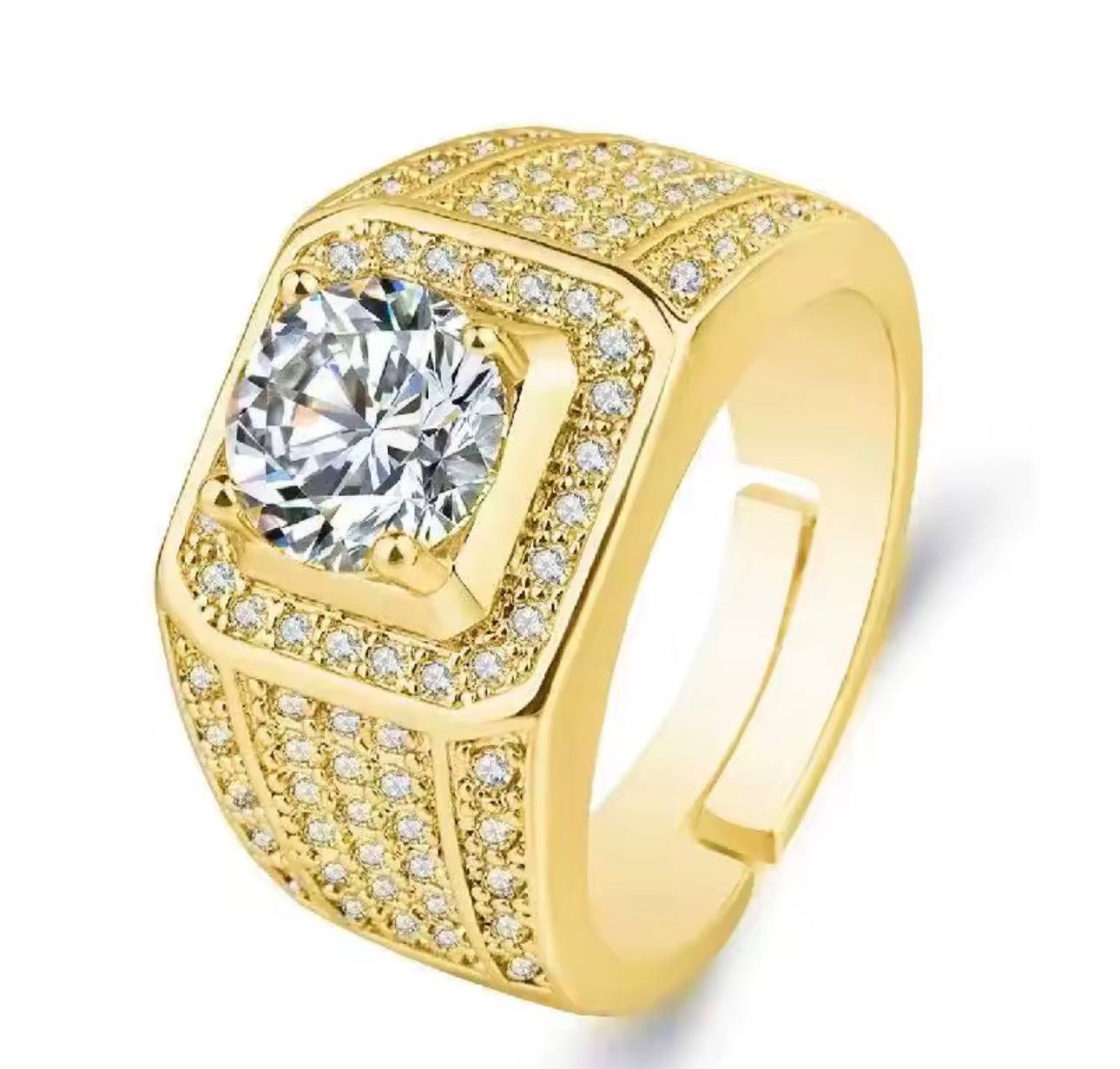 Adjustable Men/Women's Real Gold Ring